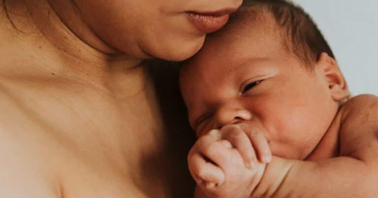 postpartum mom and baby